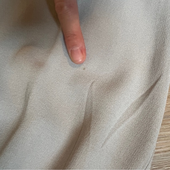 Eileen Fisher Silk Crepe Pleated High Rise Button Ankle Pants Gray S - Picture 9 of 9